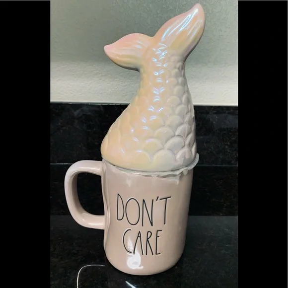 RAE DUNN-Iridescent Mermaid Hair/Don’t Care Topper Mug 🧜🏼‍♀️ - Picture 3 of 3